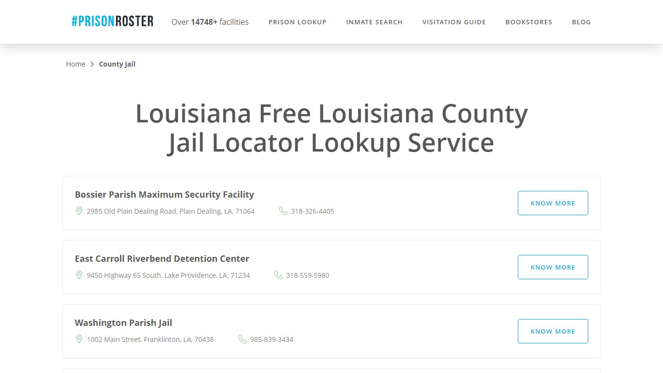 Louisiana County Jail Inmate Lookup - Prisonroster